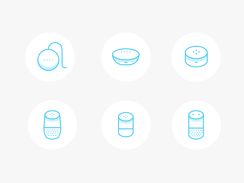 6 Alexa y Google Home Icons Sketch Resource